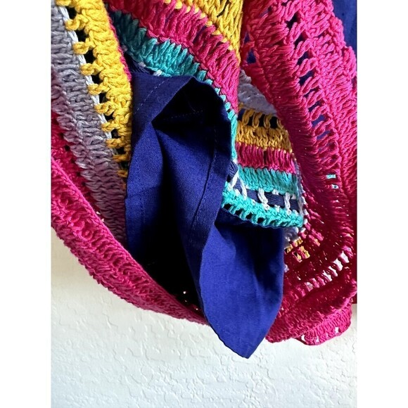 Akemi + Kin Anthropologie Crochet Trim Swing Shift Dress Size L Boho Hippie - Picture 13 of 16